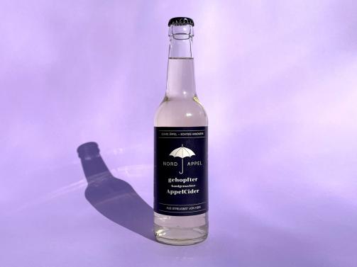 Nordappel Classic — gehopfter Cider im Glas